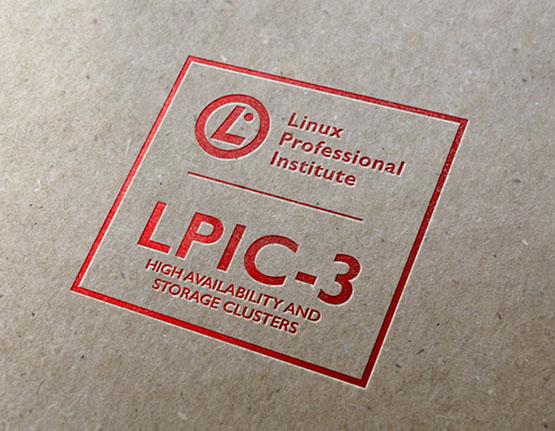 LPIC-3 High Availability and Storage Clusters certification logo on paper background